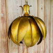 Vintage gold metal flower pendant
