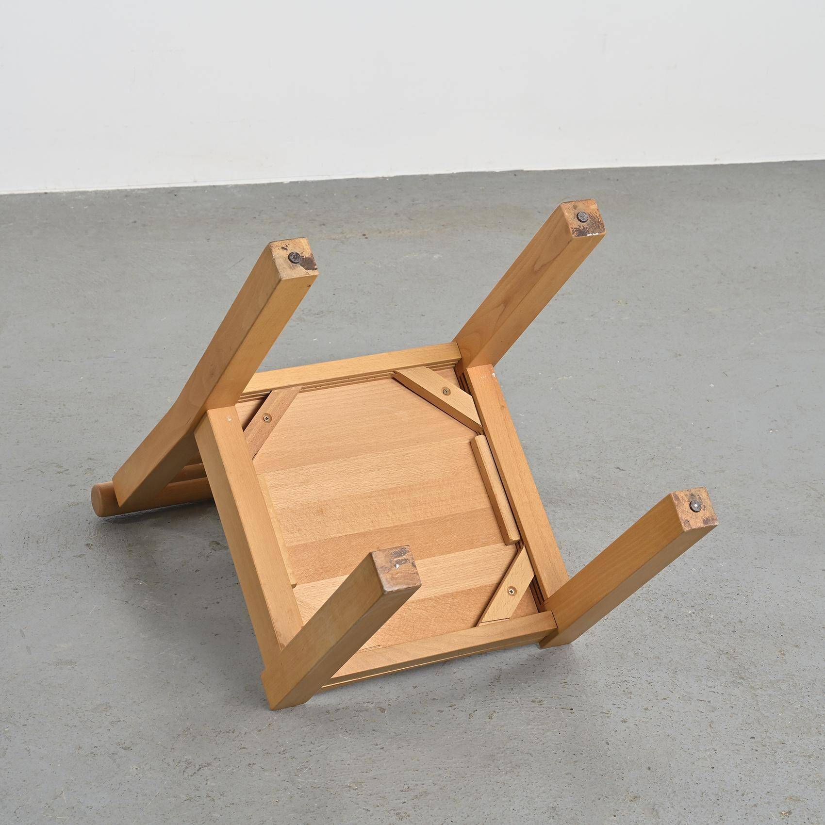 Solid beech chairs with log backs, French work, 1980