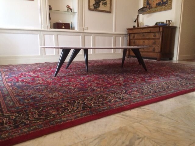 Pair of coffee tables in marble of Carrara
