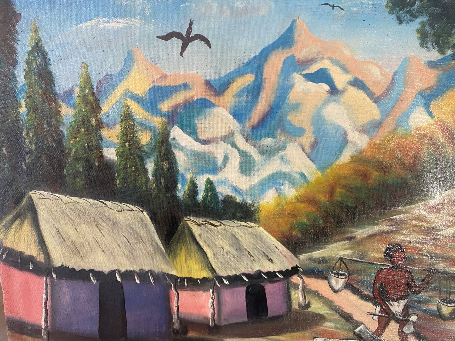 Lot of two signed African landscapes