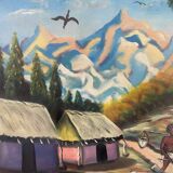 Lot de deux paysage africains signé