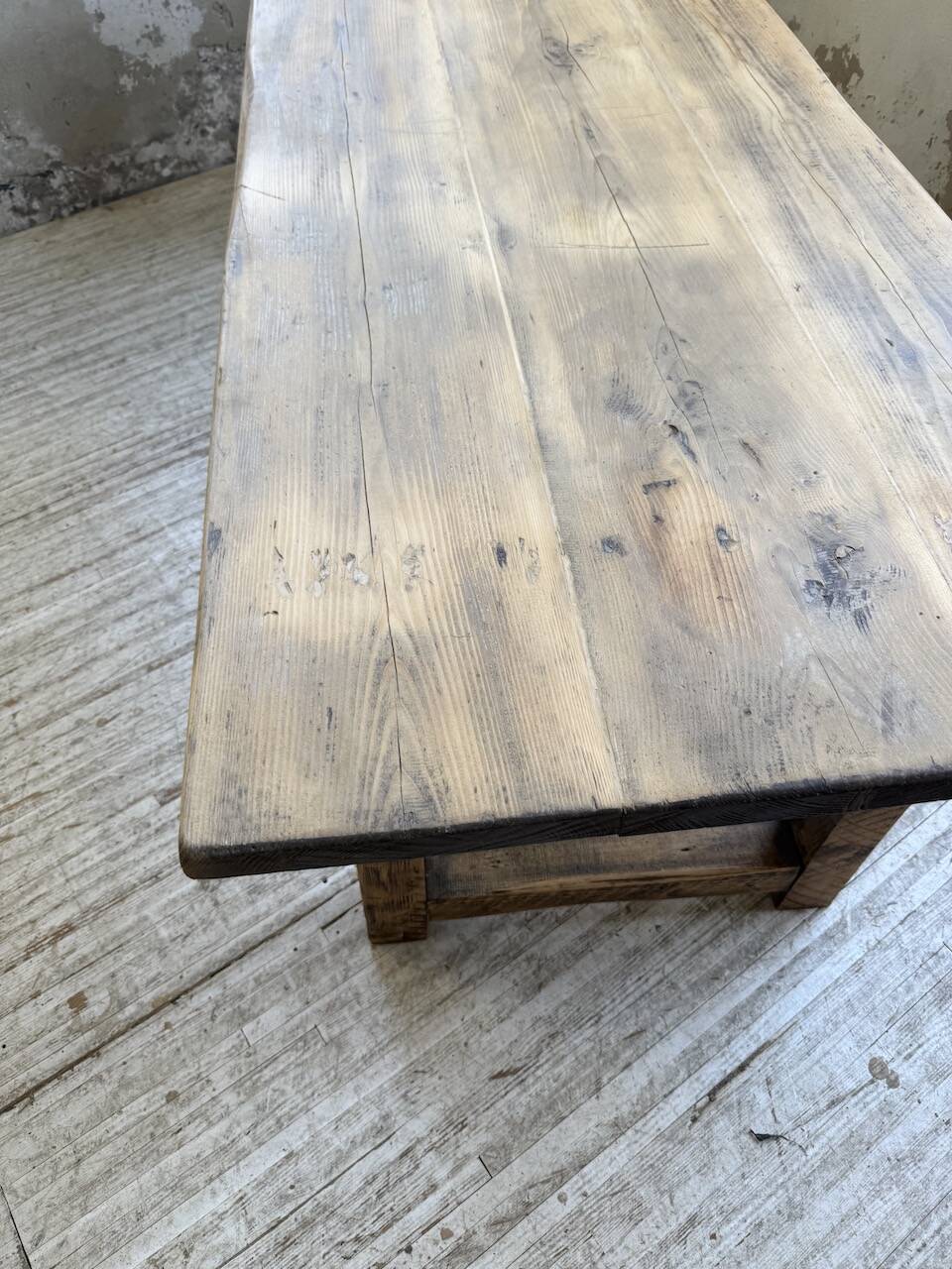 1950s pine farmhouse table 220cm
