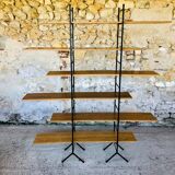 Wall system has 6 Scandinavian modular shelves