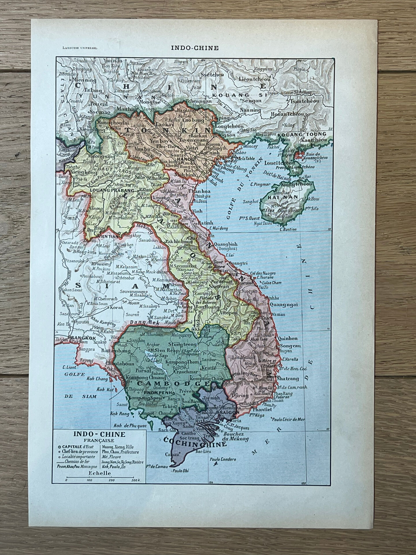 Carte de l'Indo-Chine - 20x29cm