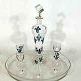 Italian Art Nouveau glass liquor set from 1920s