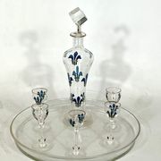 Italian Art Nouveau glass liquor set from 1920s