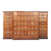 Antique apothecary's cabinet in fir wood with 53 drawers