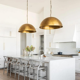Brass dome suspension lamp, Moroccan pendant lamp