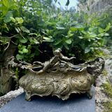 Large rock garden planter angel Art Nouveau