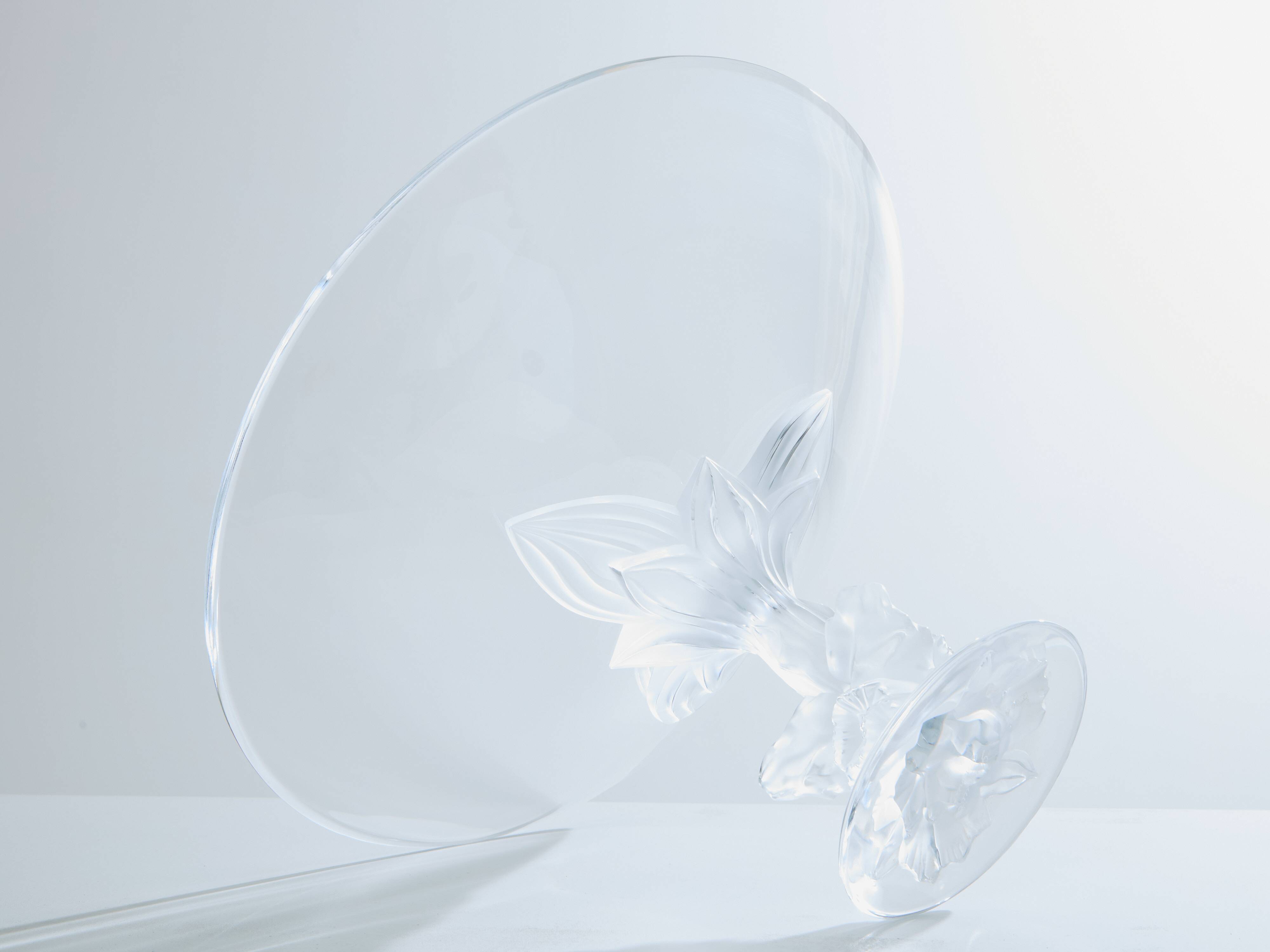 Large Lalique Plumeria crystal bowl circa 1980