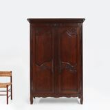 Large French antique carved bridal Armoire in Louis XVI style, 1850