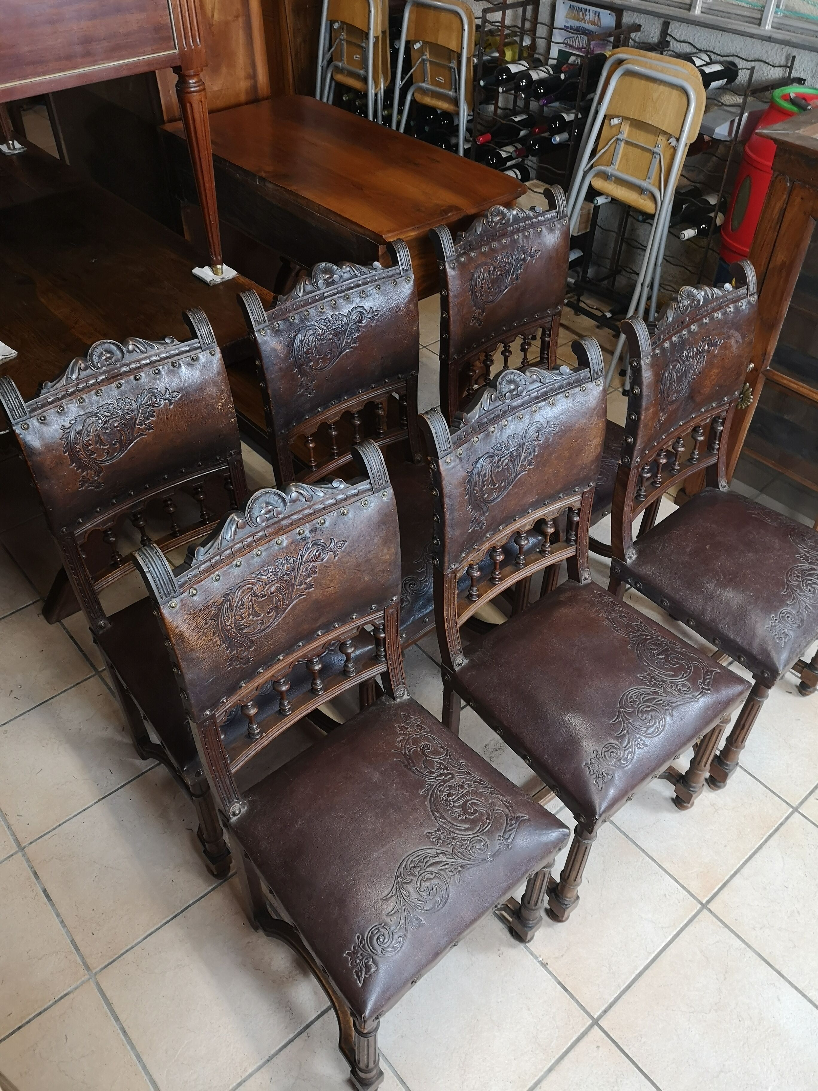 Lot of 6 chairs Henri II