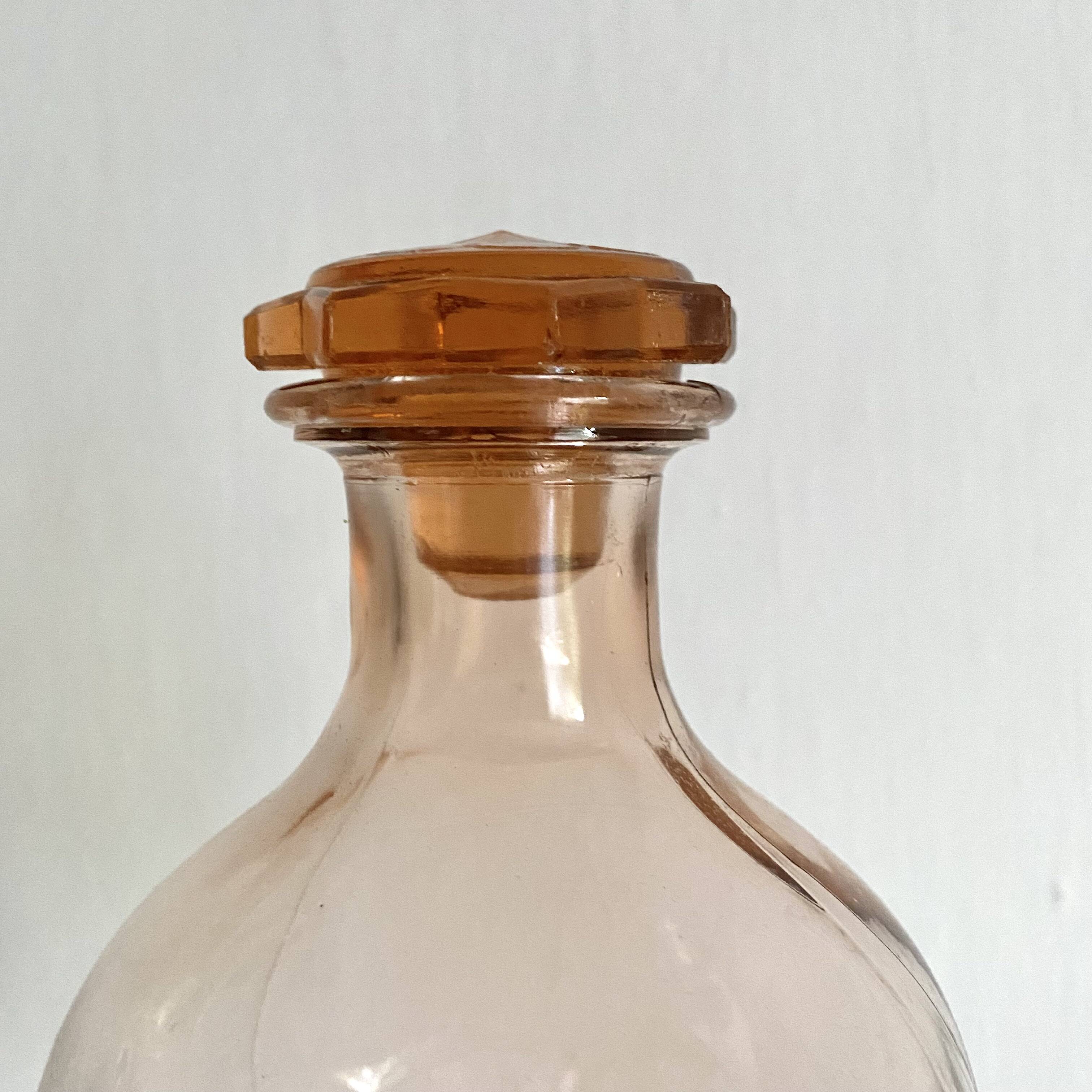 1950s pink glass carafes