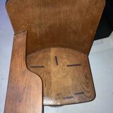Fauteuil tablette écritoire bois et fonte