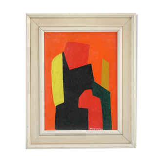 Tableau abstrait constructivisme moderniste signé Weytsman