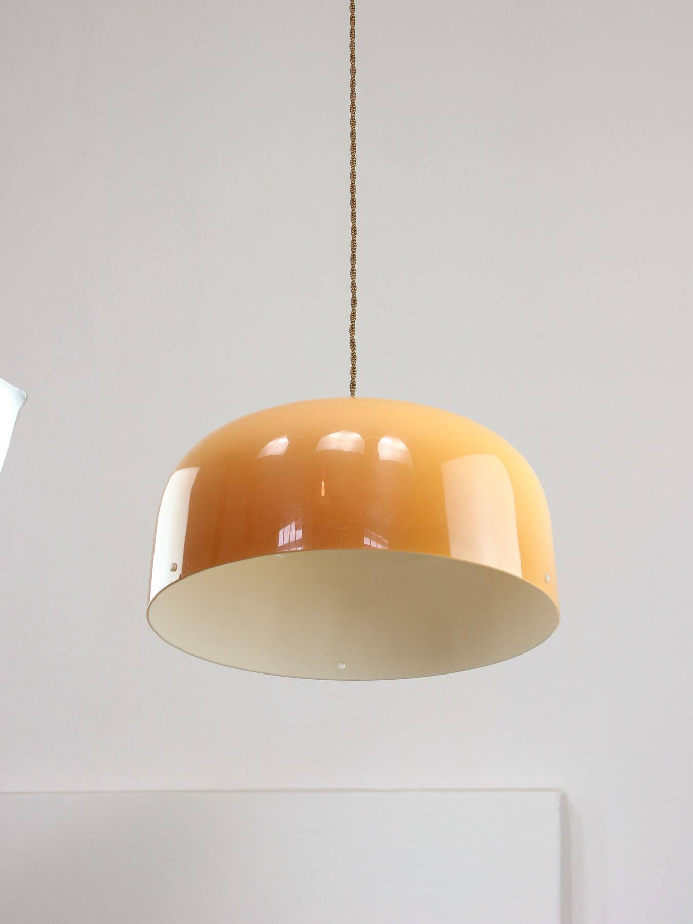 Space Age Brown Pendant Lamp from Guzzini, 1960s