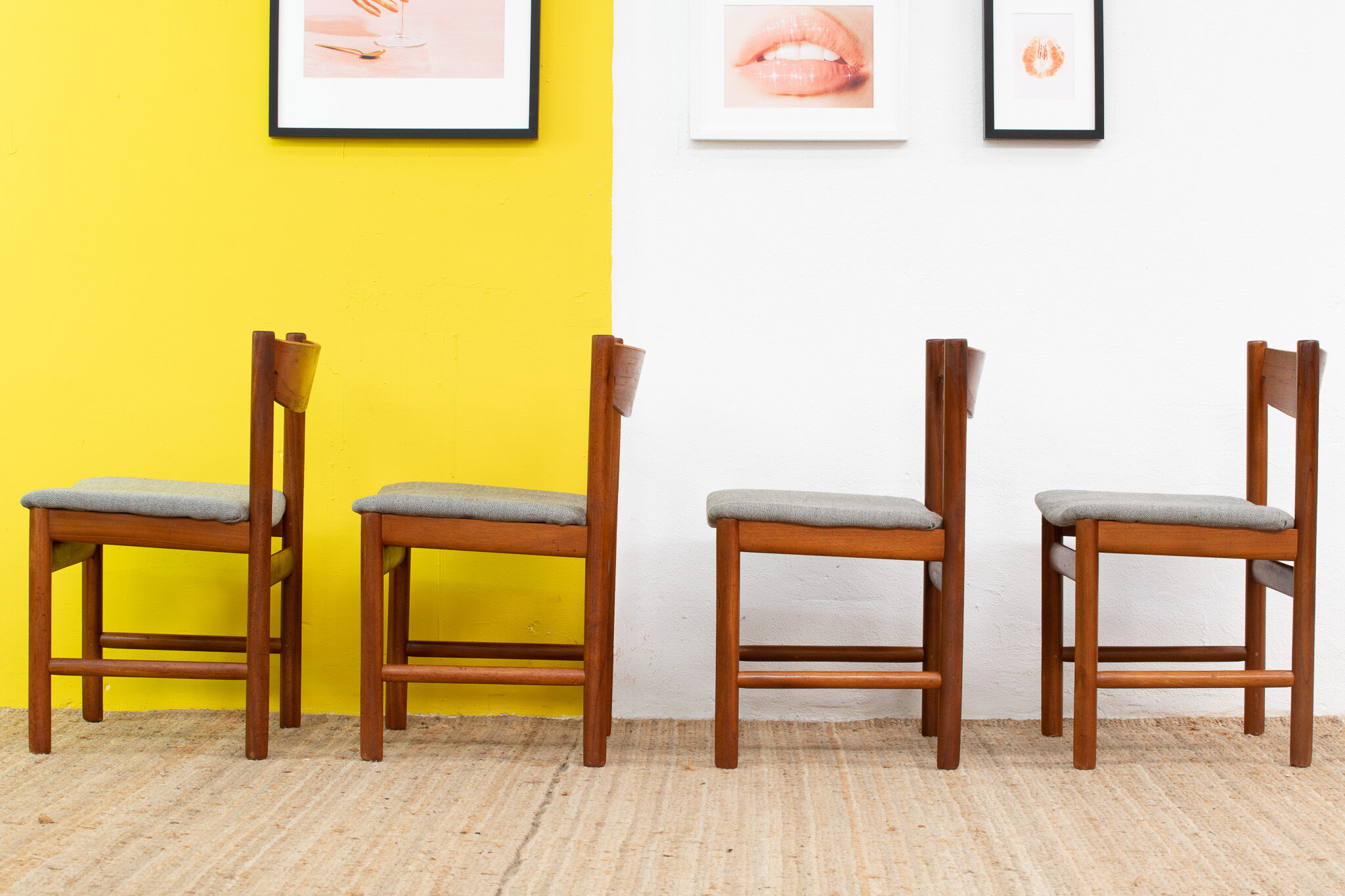 4 chaises scandinaves vintage – 44 cm
