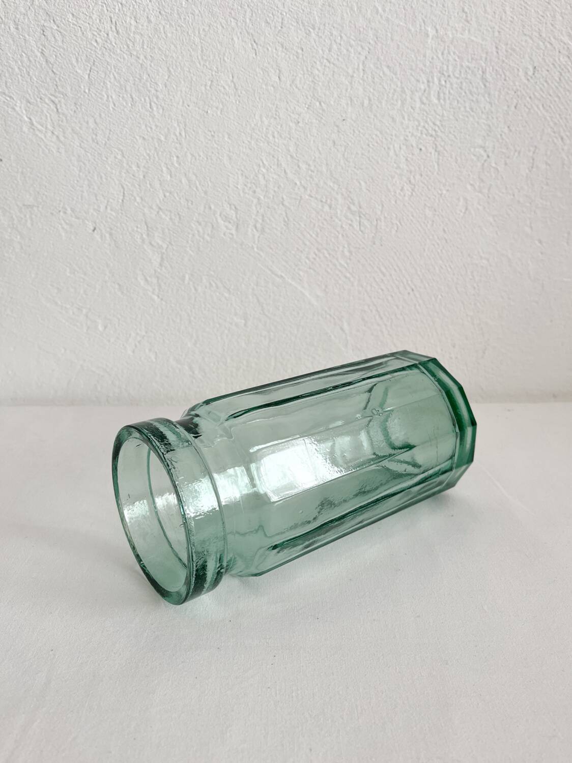 Vintage faceted glass jar vase