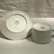 Teacup with its white Limoges saucer and fine-sized porcelain gold:H-6.5 D -17