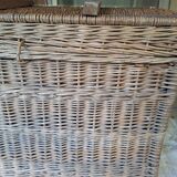 Wicker travel trunk xix metal clasps and cuffs