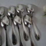 Manufrance 12 small silver-plated metal spoons / white