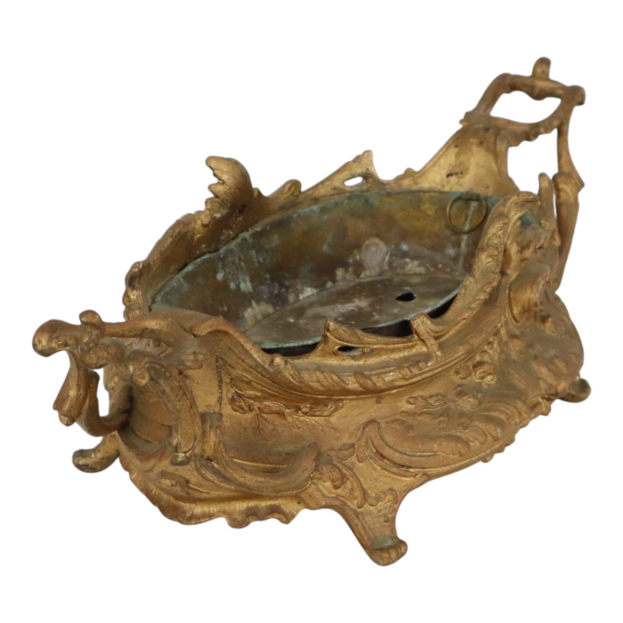 Rococo-style gold-colored jardinière/flower planter, early 20th century.