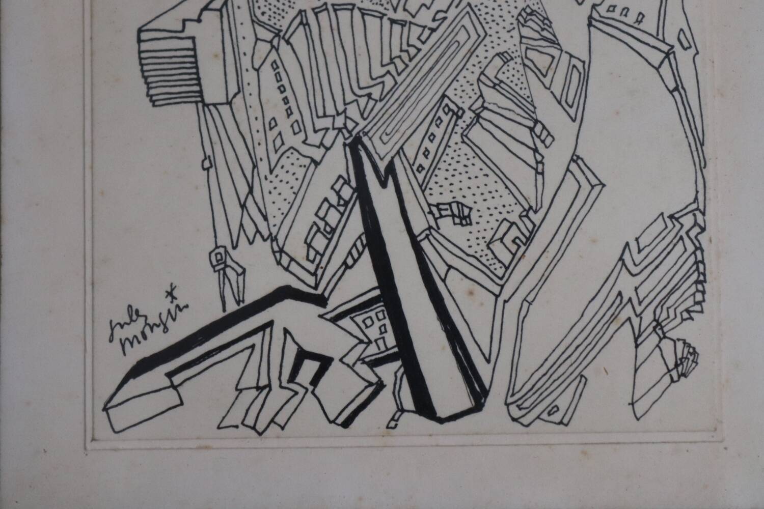 Painting drawing the city Jules Mougin, the poet postman Abstract art brut