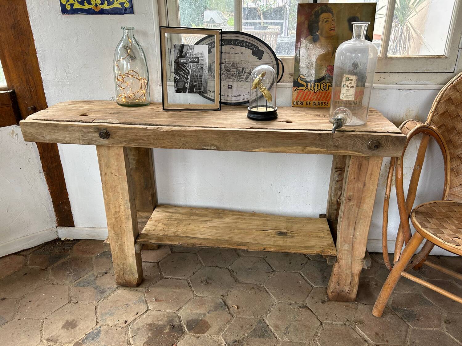 Small old wooden workbench