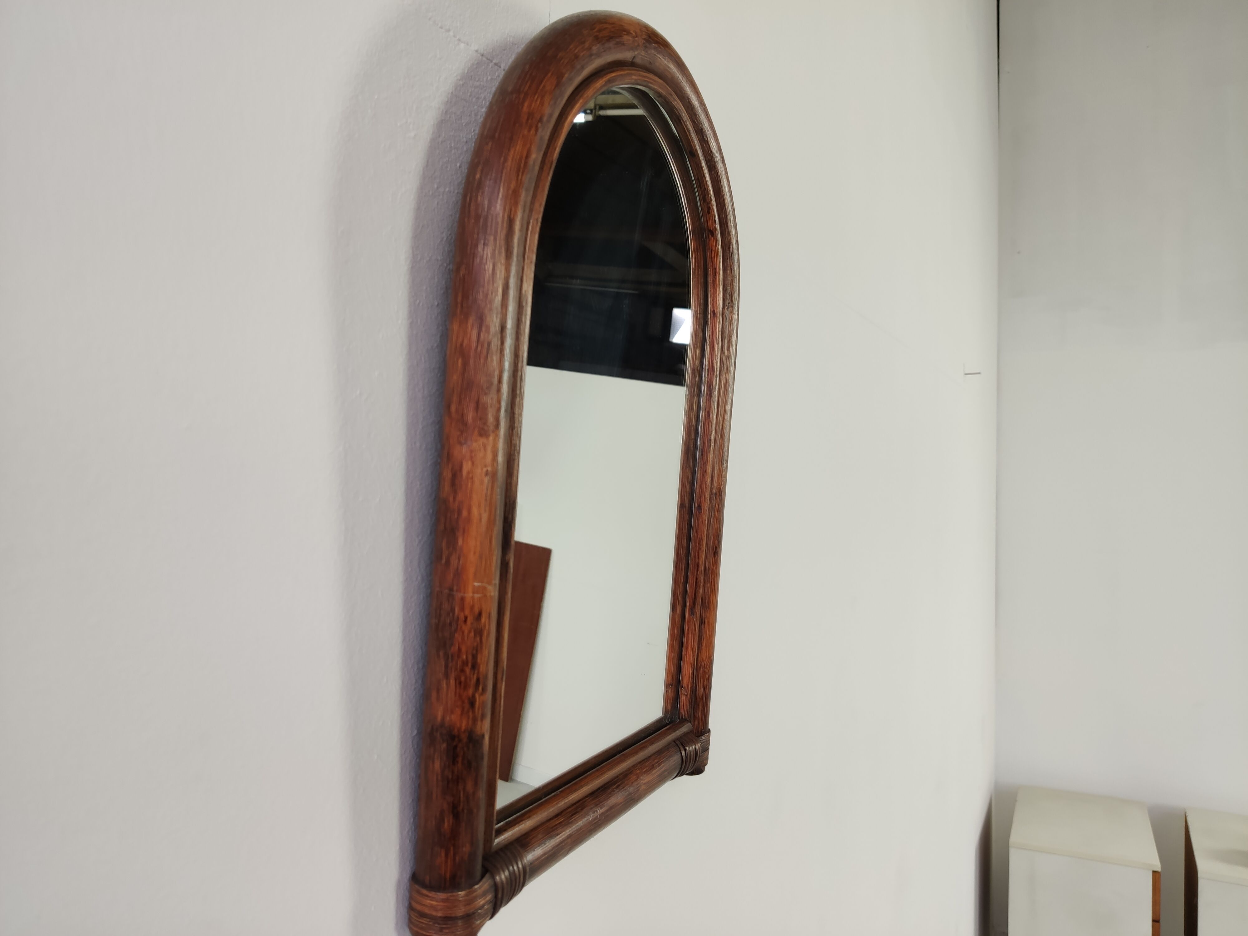 Vintage rattan mirror