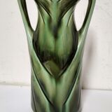 Ancien vase barbotine en faïence art nouveau