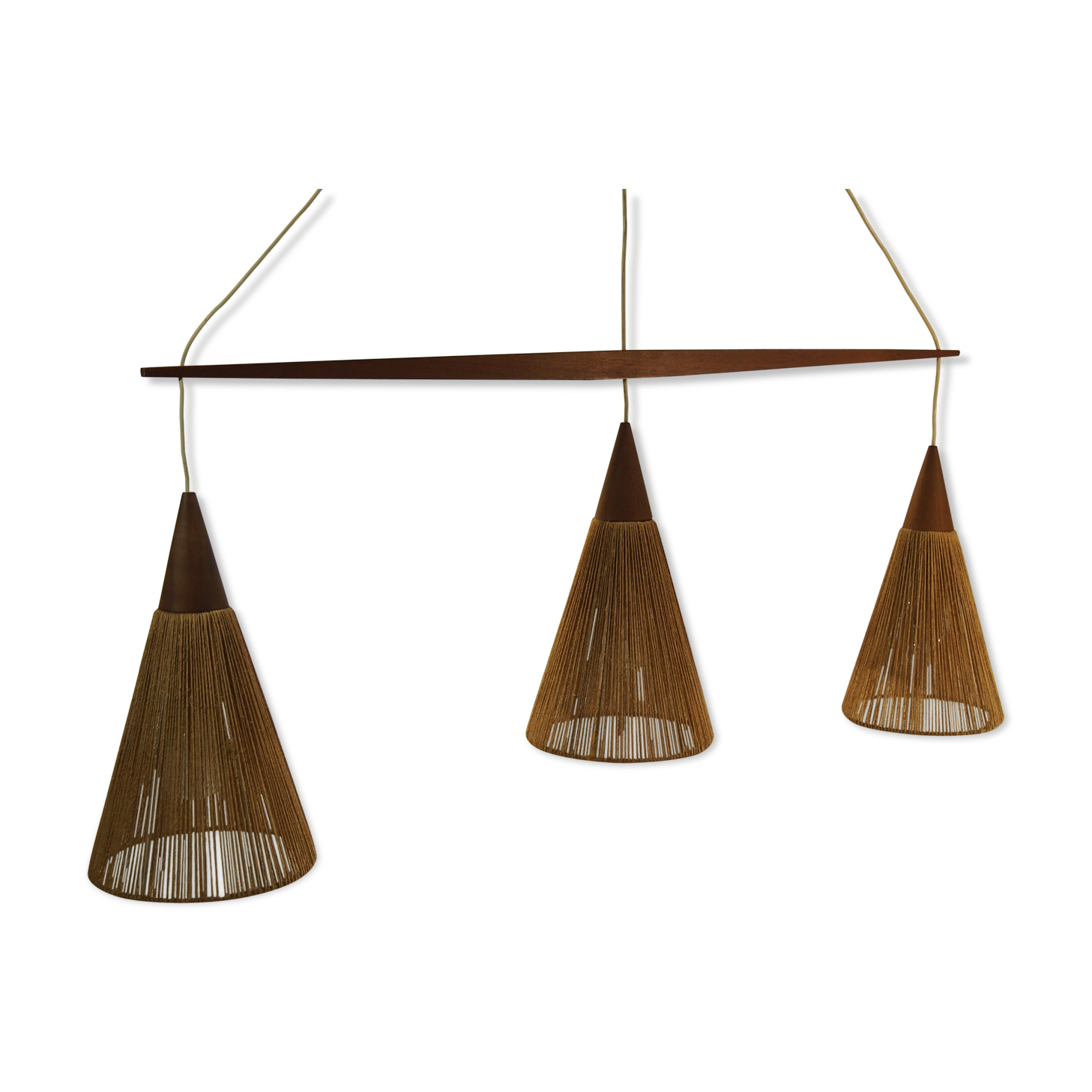 Retro wood suspension and cone/vintage rope