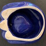 Ceramic ashtray, blue hand shape