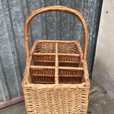 Vintage wicker bottle holder
