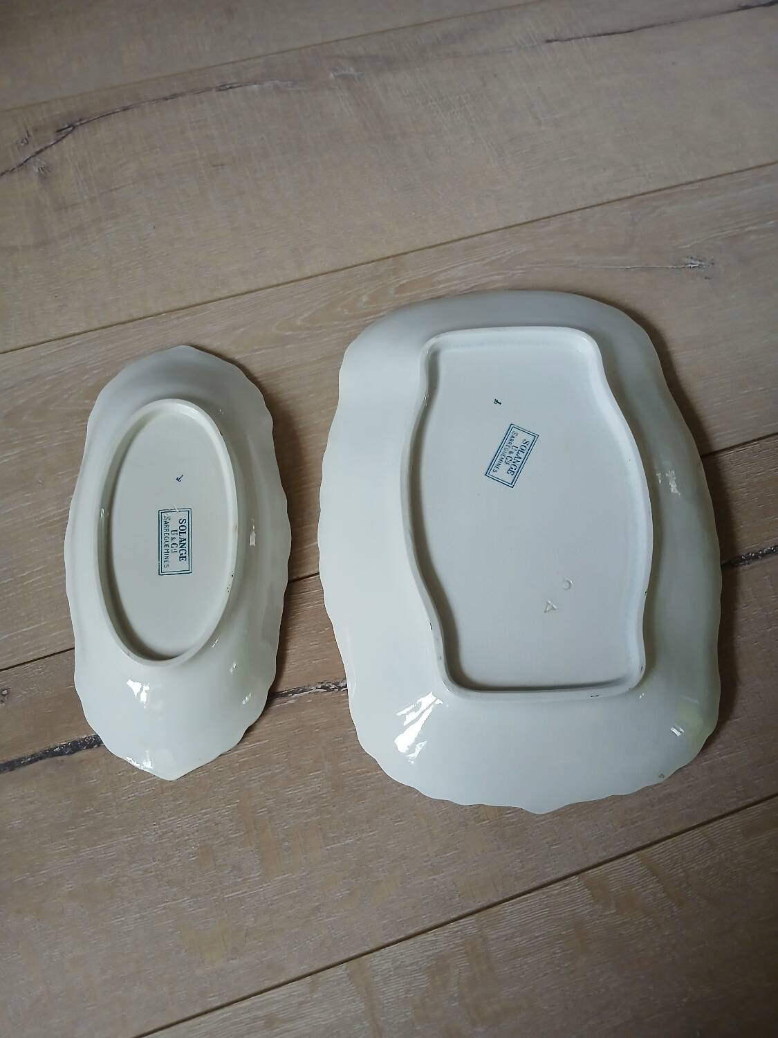 2 antique ironstone dishes