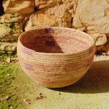 Handwoven basket made from rattan leaves, West Africa, 25x16cm