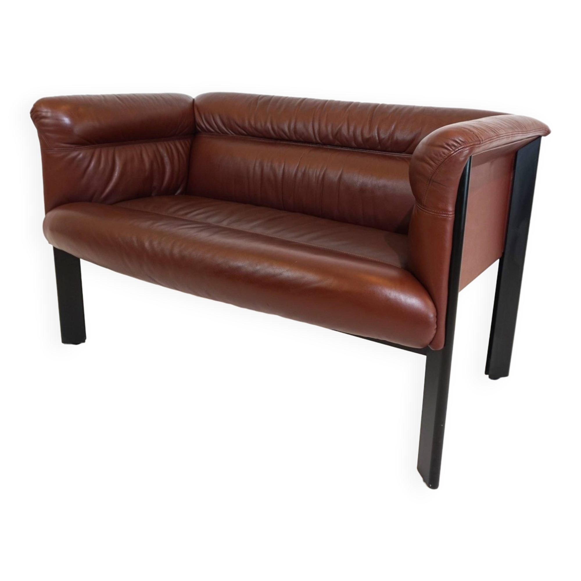 Poltrona Frau Interlude leather bench 2 seater by Marco Zanuso