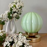 Vintage mint green opaline globe table lamp