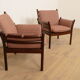 Ensemble de 2 fauteuils vintage | Illum Wikkelsø pour Silkeborg | Modèle Genius | Acajou