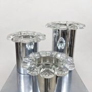 Vintage chrome and glass flower wall sconces