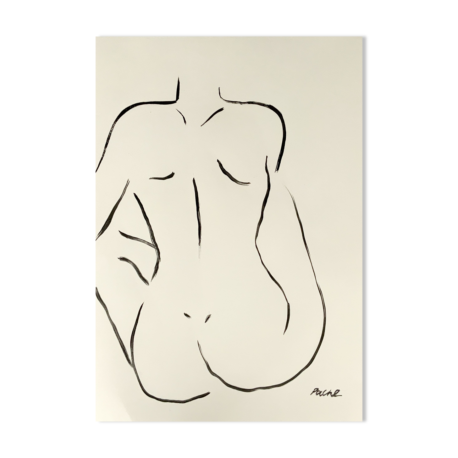 Selene peinture originale acrylique de figure femelle