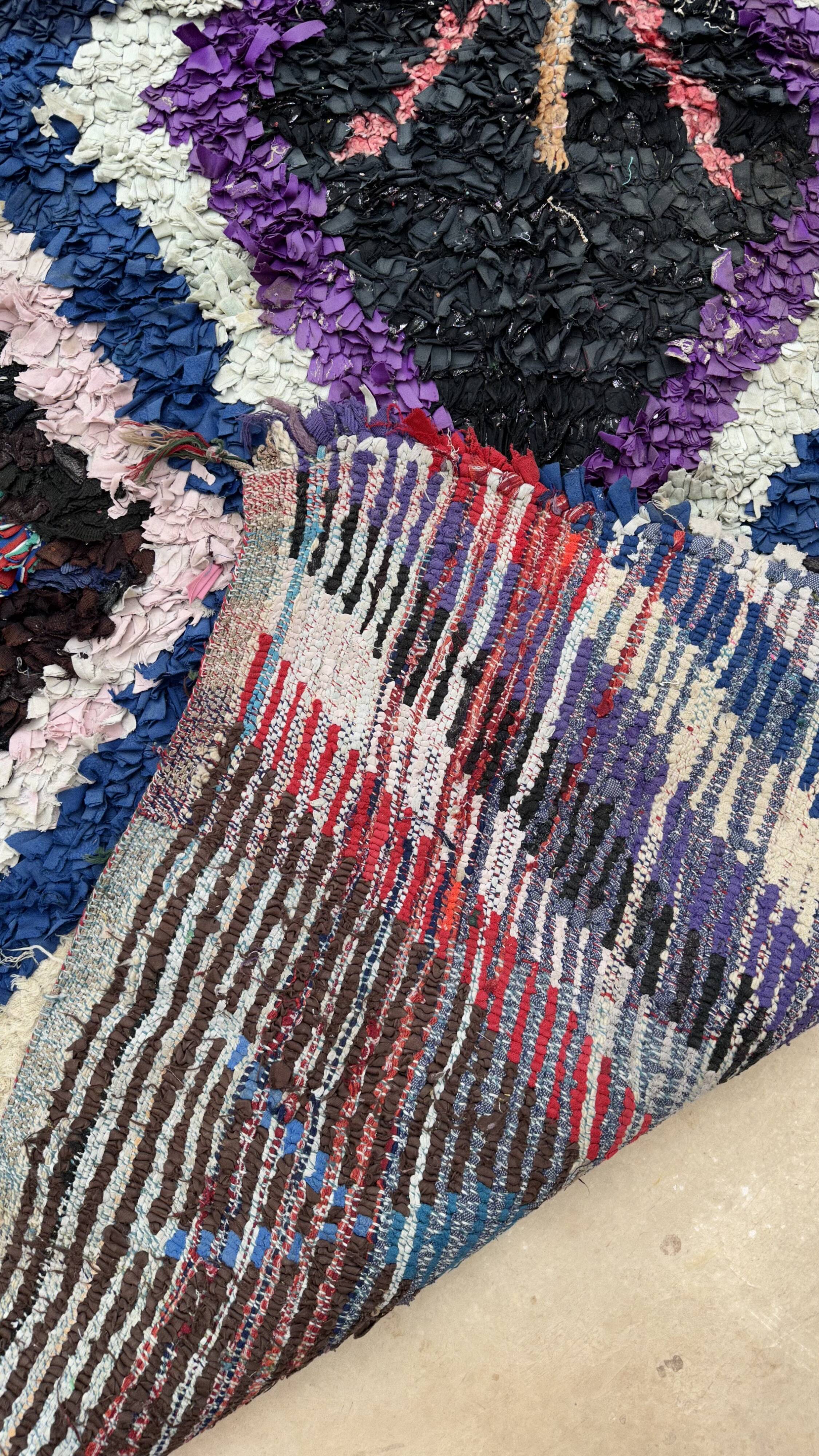 Colorful Boucherouite Moroccan rug - 107 x 244 cm