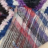 Colorful Boucherouite Moroccan rug - 107 x 244 cm