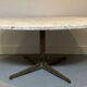 Oval coffee table in the style of Florence Knoll, marble/travertine top, piece.