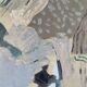 Vintage Abstract Oil on canvas by Carl Gustaf Skoglund Swedish, 1965