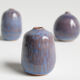 Trio de céramiques miniatures bleues par Antonio Lampecco