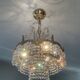 Lustre cascade de pampilles en bronze et cristal
