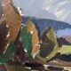 Mid-Century Modern "Meander" Vintage Expressionist River Landscape Oil Painting, Framed