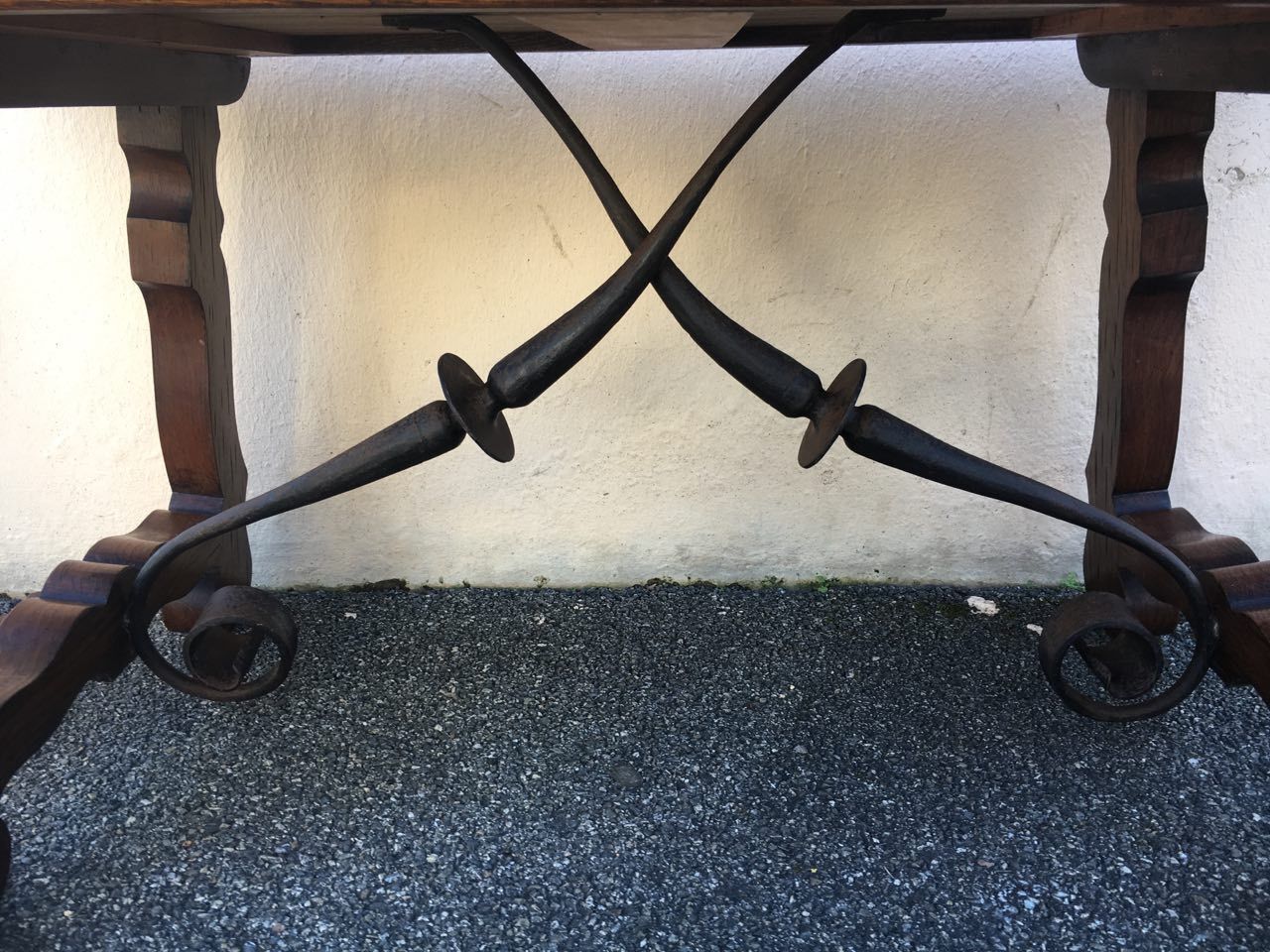 Old green ceramic coffee table from Cazaux