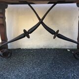 Old green ceramic coffee table from Cazaux