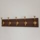 Vintage wall coat rack – 57 cm – 5 metal and ceramic hooks